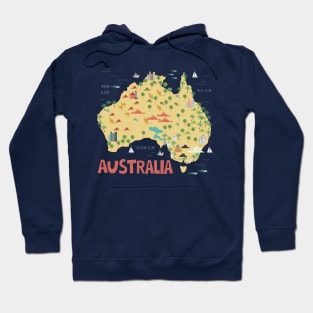 Australia Illustrated Map Hoodie